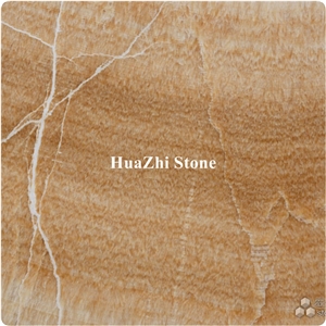 Interior Backlit Honey Yellow Wood Onyx Translucent Wall Panel