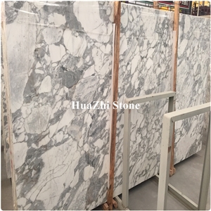 Italian Polished White Arabescato Carrara Marble for Interior Wall