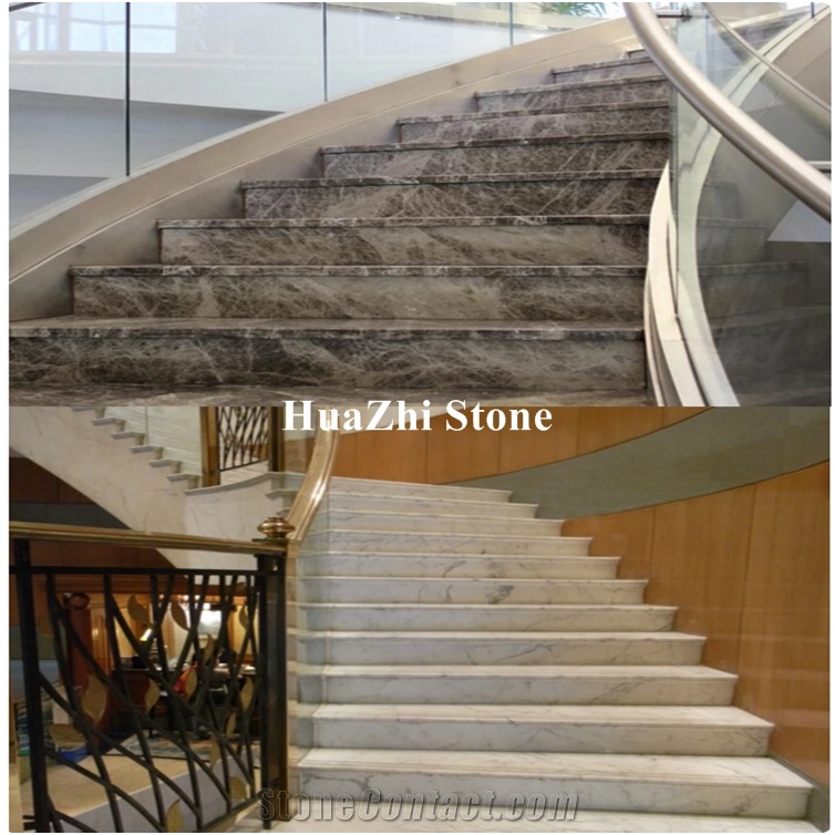 Marble Stair Treads and Risers Tile Stair Bullnose and Riser Threshold