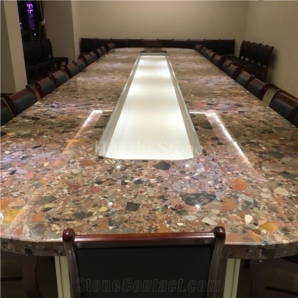 Naturalcolorful Marble for the Table and Golden Use