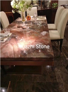 Ollie Red Marble Table Top