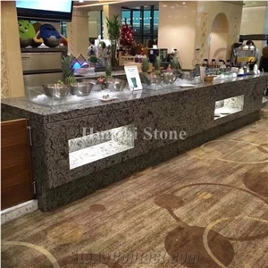 Oracle Wooden/Grey Marble Bar Top,Commercial Counters