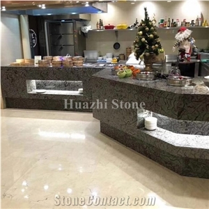 Oracle Wooden/Grey Marble Bar Top,Commercial Counters