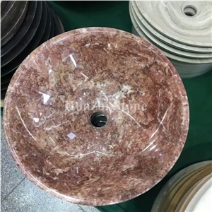 Red Marble Sink/Red Marble Basin/Kitchen Sinks/Wash Bowls/Round Sinks