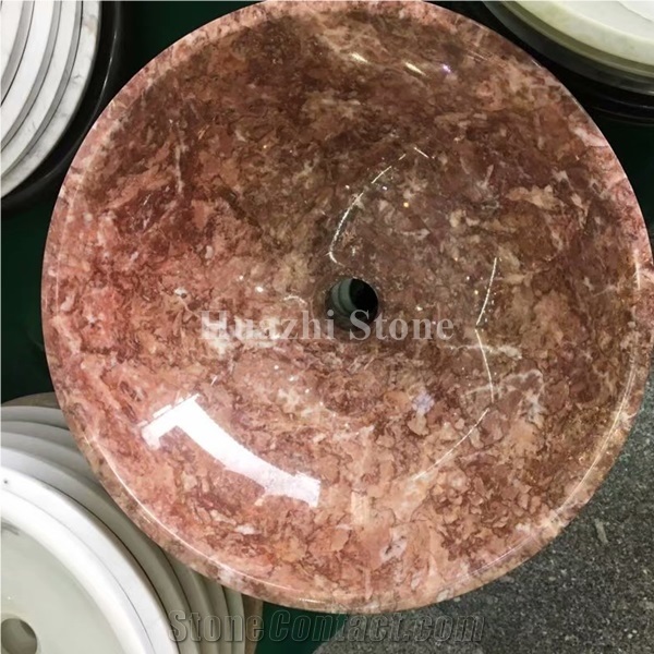 Red Marble Sink/Red Marble Basin/Kitchen Sinks/Wash Bowls/Round Sinks