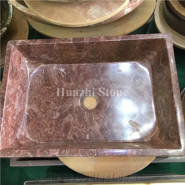 Red Marble Sink/Red Marble Basin/Kitchen Sinks/Wash Bowls/Round Sinks