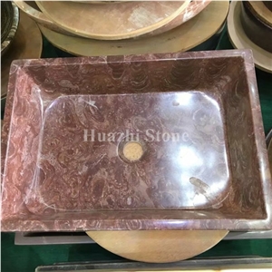 Red Marble Sink/Red Marble Basin/Kitchen Sinks/Wash Bowls/Round Sinks