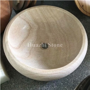 Sandstone Sink/Beige Sandstone Basin/Round Basins/Round Sinks/Bathroom