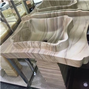 Sandstone Sink/Beige Sandstone Basin/Round Basins/Round Sinks/Bathroom