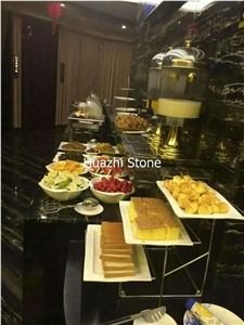 Sliver Line Black Marble Bar Top/Hotel Top