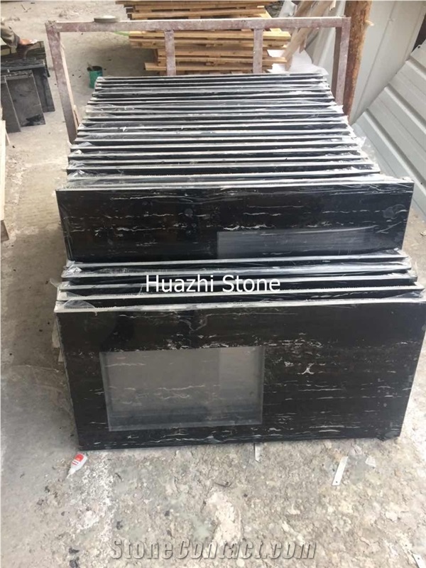 Sliver Line Black Marble Bar Top/Hotel Top