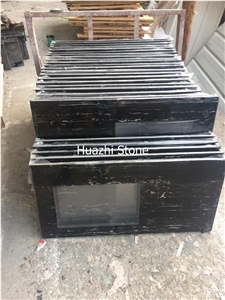 Sliver Line Black Marble Bar Top/Hotel Top