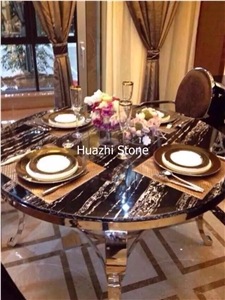 Sliver Line Black Marble Bar Top/Hotel Top