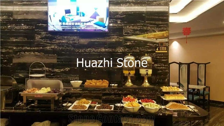Sliver Line Black Marble Bar Top/Hotel Top
