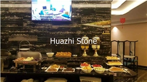 Sliver Line Black Marble Bar Top/Hotel Top