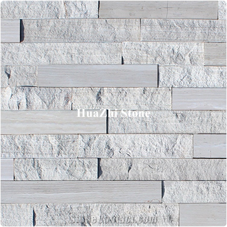 Split Face White Marble Slate Ledger Panel Culture Stacked Ledge Stone