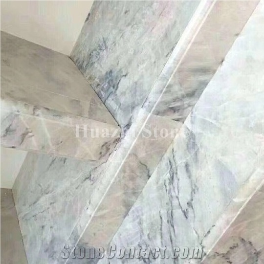 White Marble with Grey Vein/Marble Stairs