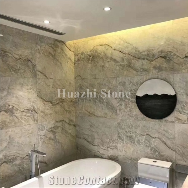 White Marble with Grey Vein/Marble Stairs