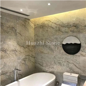 White Marble with Grey Vein/Marble Stairs