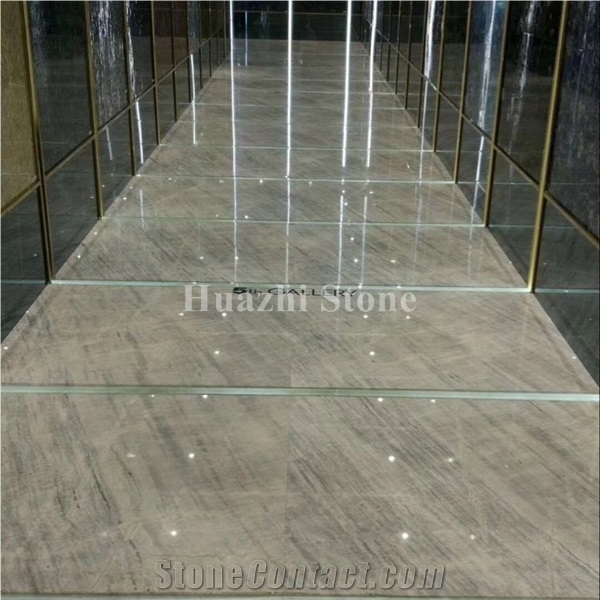 White Marble with Grey Vein/Marble Stairs