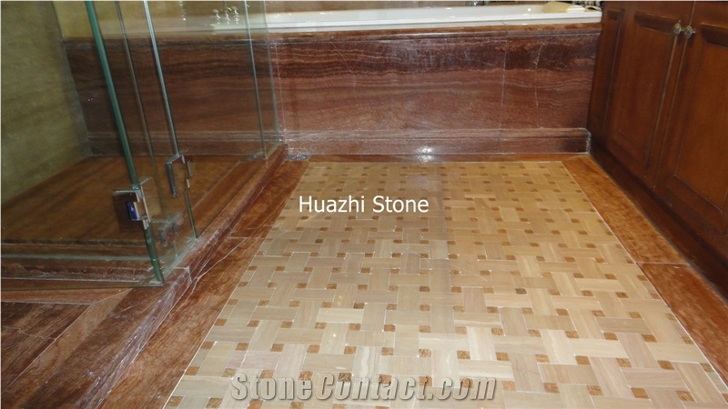 Wooden Red Marble Stairs & Steps