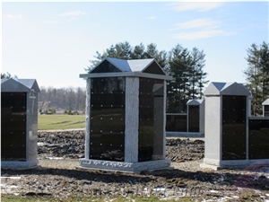 72 Niche Columbarium Wall Shanxi Black Granite in Canada Cemetery