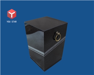 Black Granite Cinerary Casket Cremation Funeral Urns for Ashes