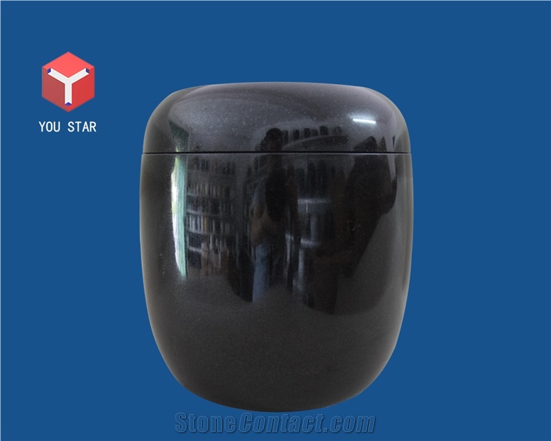 Black Granite Funeral Cinerary Casket Cremation Funeral Urns for Ashes