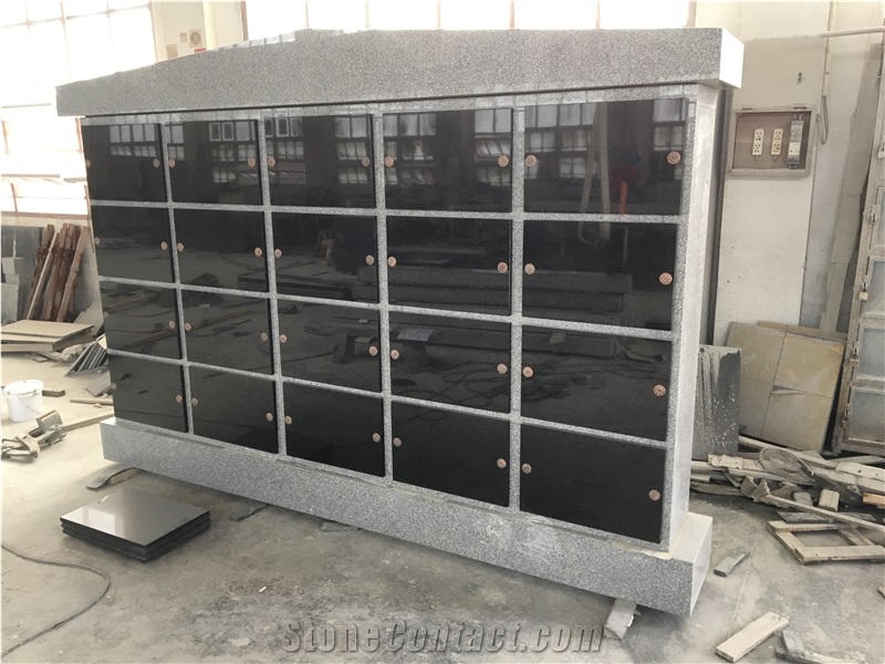 China Gray Granite G603 20 Niche Columbarium Wall for Cemetery Garden