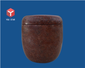 Red Granite Funeral Cinerary Casket Cremation Funeral Urns for Ashes