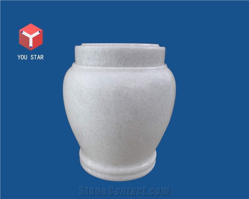White Marble Funeral Cinerary Casket Cremation Funeral Urns for Ashes