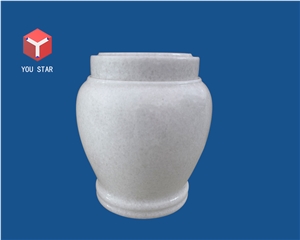 White Marble Funeral Cinerary Casket Cremation Funeral Urns for Ashes
