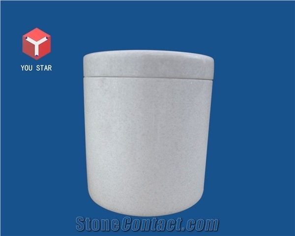 White Marble Funeral Cinerary Casket Cremation Funeral Urns for Ashes