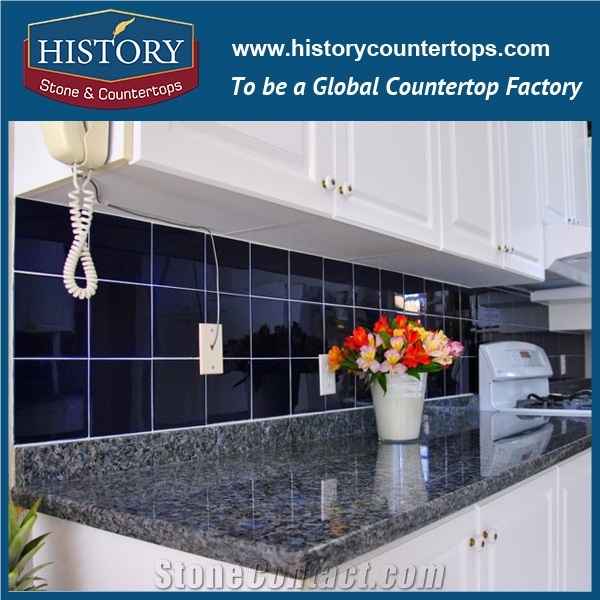 China Blue Pearl Granite Countertop Bar Top Island Solid Surface