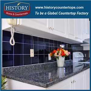 China Blue Pearl Granite Countertop Bar Top Island Solid Surface