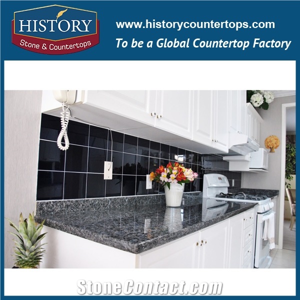 China Blue Pearl Granite Countertop Bar Top Island Solid Surface