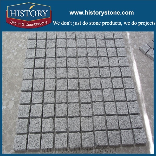 Cut to Size G603 Granite Cobble Stone Pavers Cheap Crystal Grey China