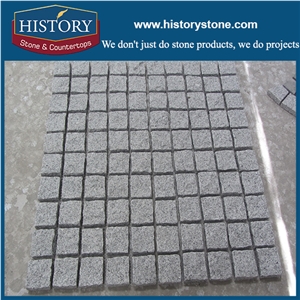 Cut to Size G603 Granite Cobble Stone Pavers Cheap Crystal Grey China