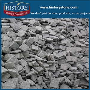 Cut to Size G603 Granite Cobble Stone Pavers Cheap Crystal Grey China