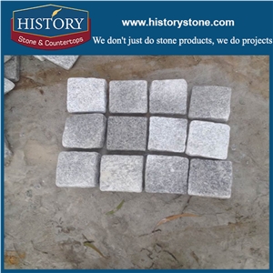 Cut to Size G603 Granite Cobble Stone Pavers Cheap Crystal Grey China