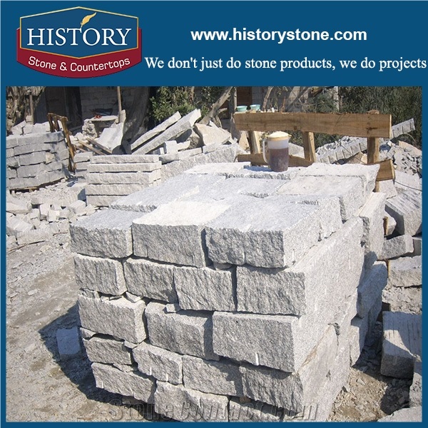 Cut to Size G603 Granite Cobble Stone Pavers Cheap Crystal Grey China