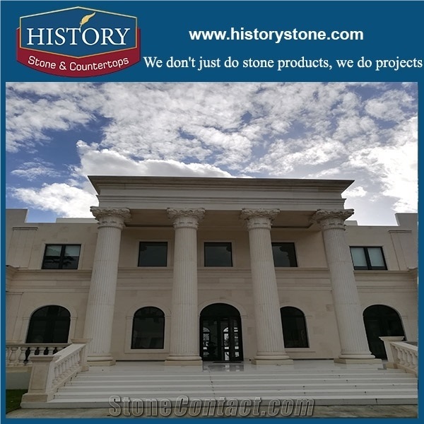 Indoor & Outdoor Decorative Pillars Granite Columns Prices, Sahara Beige Granite Pillars