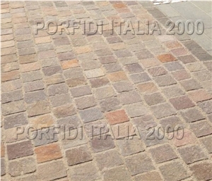 Porphyry Cubes 10x10cm, Porfido Trentino Cobbles