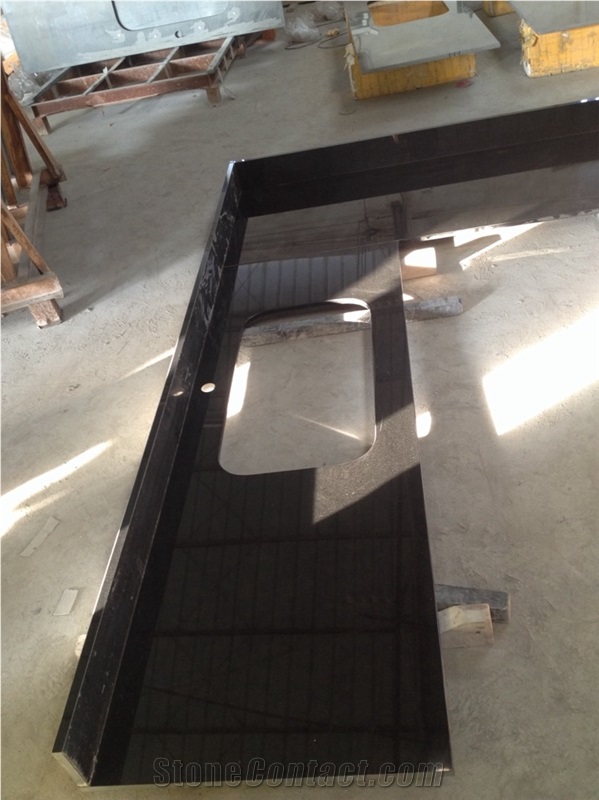 China Black Granite Countertop Absoulte Black Worktop Bar Top