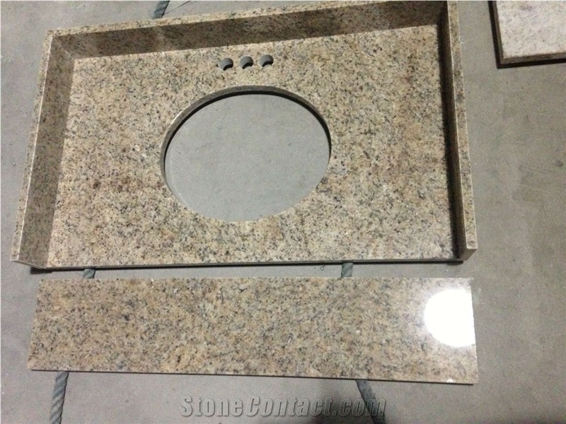 China Granite Countertop Soft Yellow Bathroom Countertop Worktops