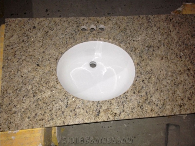 China Granite Countertop Soft Yellow Bathroom Countertop Worktops
