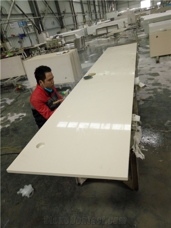Haiku Beige Quartz P016-Countertop / Hot Sale Kitchen Work Tops