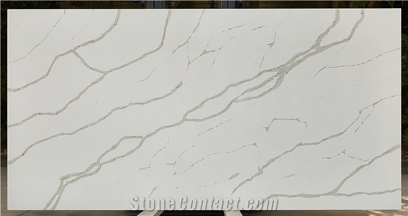 Polished Quartz Calacatta White 04 Vm-161023 Quartz Tiles&Slabs