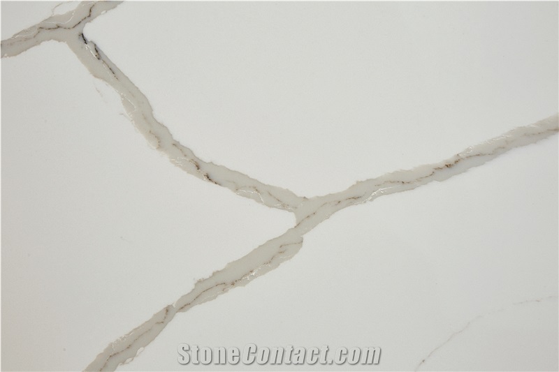 Polished Quartz Calacatta White 04 Vm-161023 Quartz Tiles&Slabs