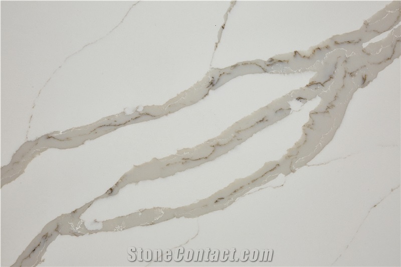 Polished Quartz Calacatta White 04 Vm-161023 Quartz Tiles&Slabs